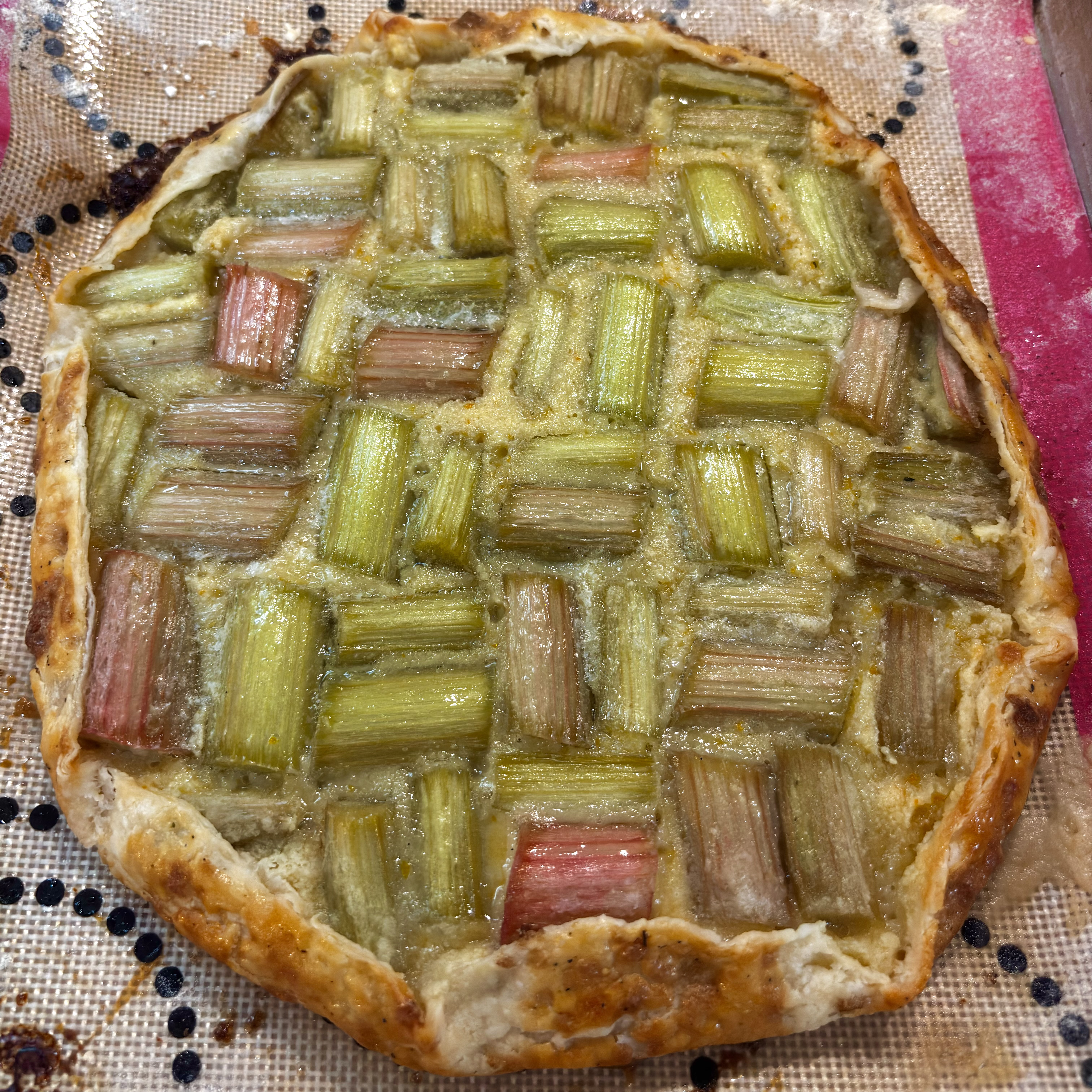 cooked rhubarb galette
