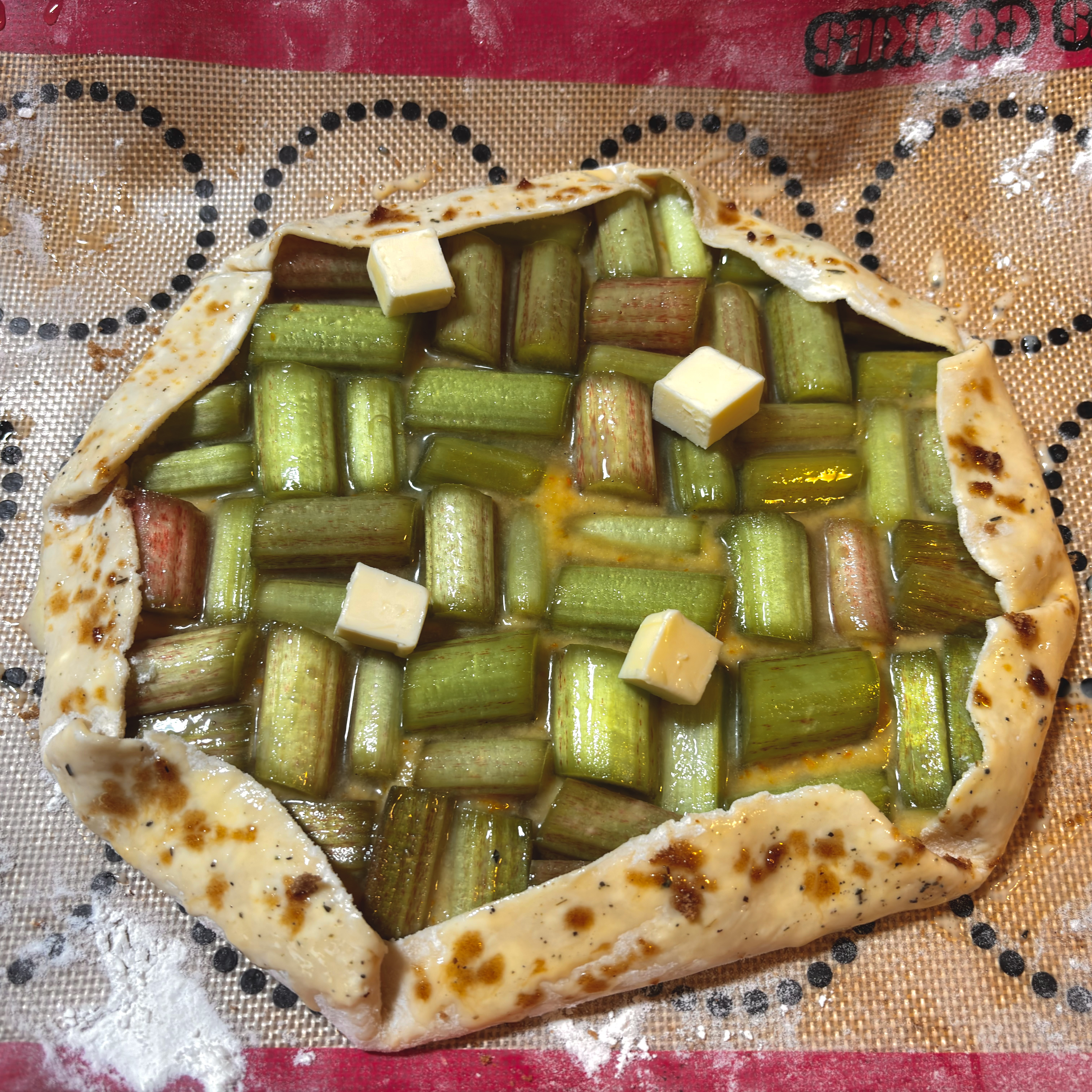 uncooked rhubarb galette