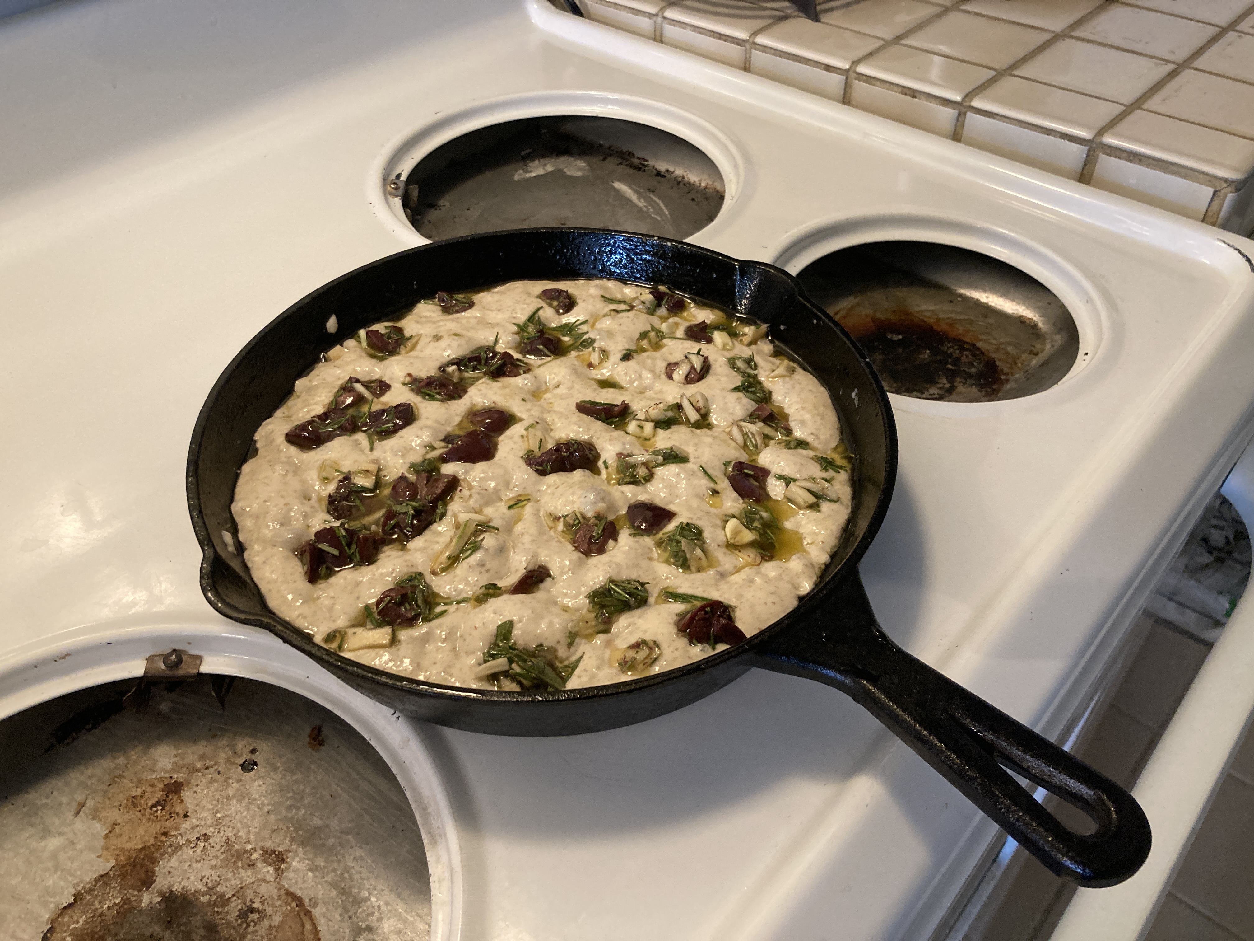 uncooked focaccia