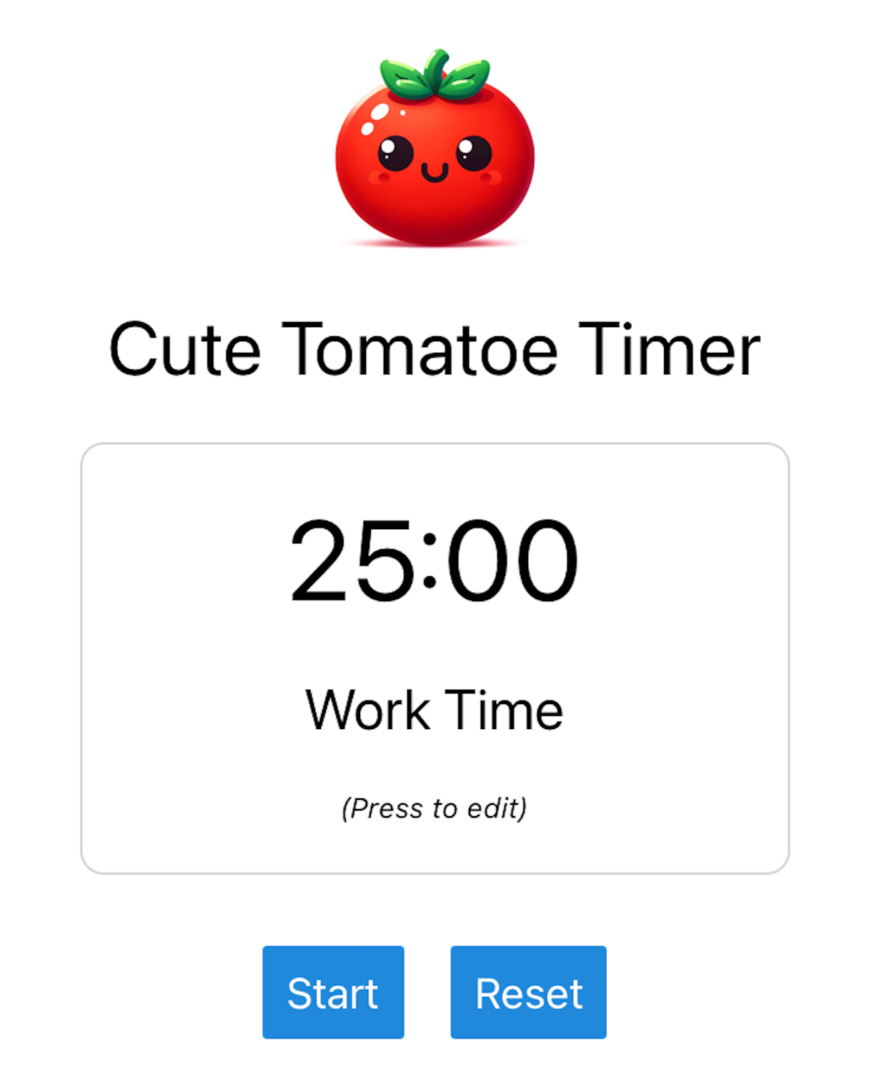 Picture of my Pomodoro timer app